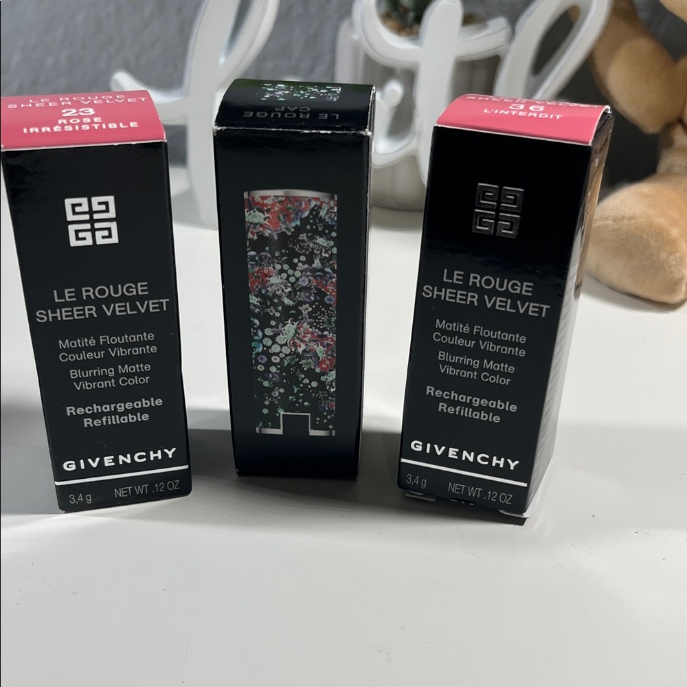Givenchy Le Rouge Sheer Velvet Lipstick -  Rose Irresistible & L'Interdit set.
